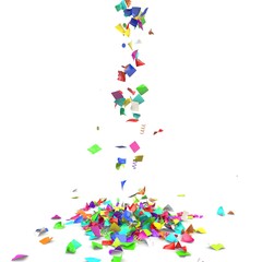Naklejka premium Bright and colorful confetti flying on the floor