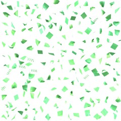 Green paper in flight isolated on a white background
