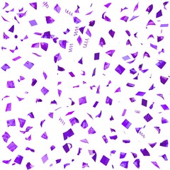 Violet paper in flight isolated on a white background
