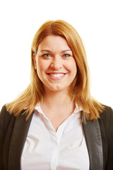 Frontales Portrait einer blonden Frau