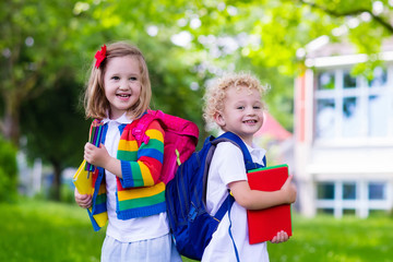 Kids on first school day