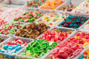 Fototapeta na wymiar colorful candies background. colorful fruit bonbon. jelly candi