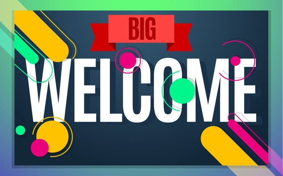 Welcome, color vector banner