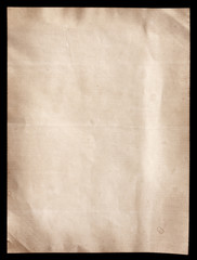 Old brown paper texture on black