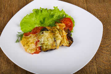 Vegerables baked with cheese