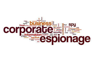 Corporate espionage word cloud
