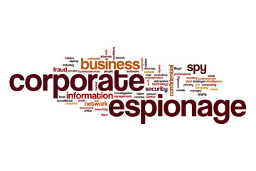 Obraz premium Corporate espionage word cloud