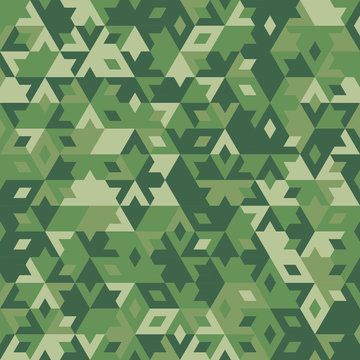 Abstract vector geometric forest seamless background
