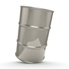 3D rendering Shiny chrome barrel