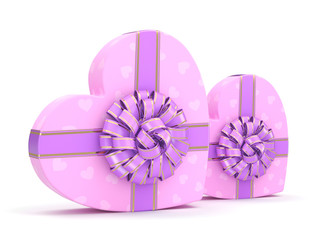 3D rendering Pink boxes heart