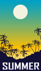 Summer night landscape.