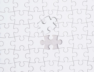 Missing jigsaw puzzle piece , Close up of the last jigsaw puzzle