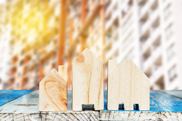 Mini houses and Big condominium, with Clipping path.