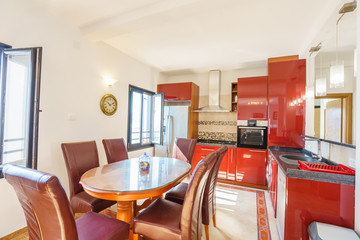 Interior of a kitchen in a villa