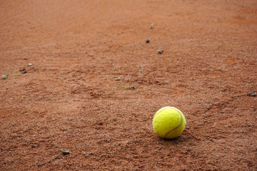The game on the tennis court in the evening