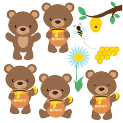 Cute bear boy vector illustration