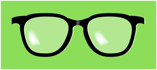 Glasses vector icon symbol design. Illustration isolated on gree