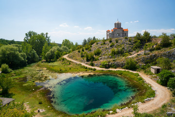 Fototapeta na wymiar Cetina water source spring in Croatia