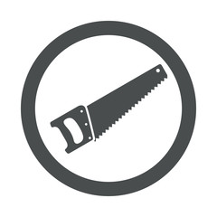 Icono plano serrucho en circulo gris
