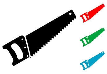 Icono plano serrucho en varios colores