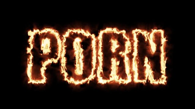 Porn tag hot burning text on black background in 4k ultra hd