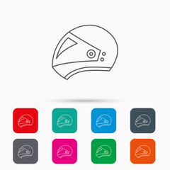 Motorcycle helmet icon. Biking sport sign.
