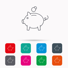 Piggy bank icon. Money economy sign.
