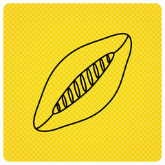 Rugby ball icon. American football sign.