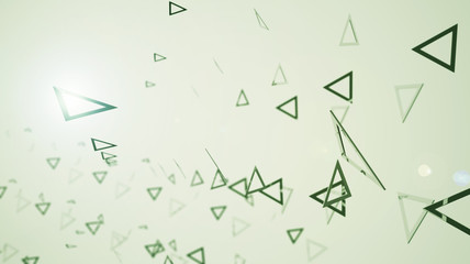 Green abstract triangles background