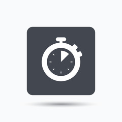 Stopwatch icon. Timer or clock device sign.
