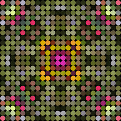 Kaleidoscopic low poly circle style vector mosaic background