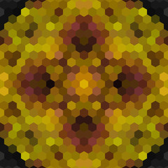 Kaleidoscopic low poly hexagon style vector mosaic background