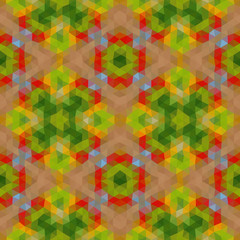 Kaleidoscopic low poly triangle style vector mosaic background