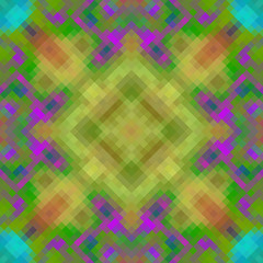 Kaleidoscopic low poly rhomb style vector mosaic background