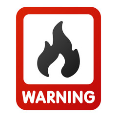 Danger fire warning attention sign icon