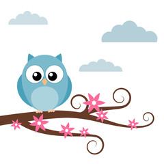 Little owl on the tree