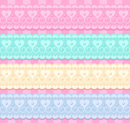 wedding vector set of lacy ribbons