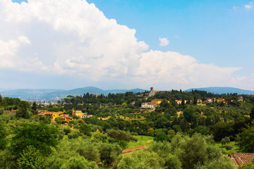 Tuscany landscape view from hill of Florence