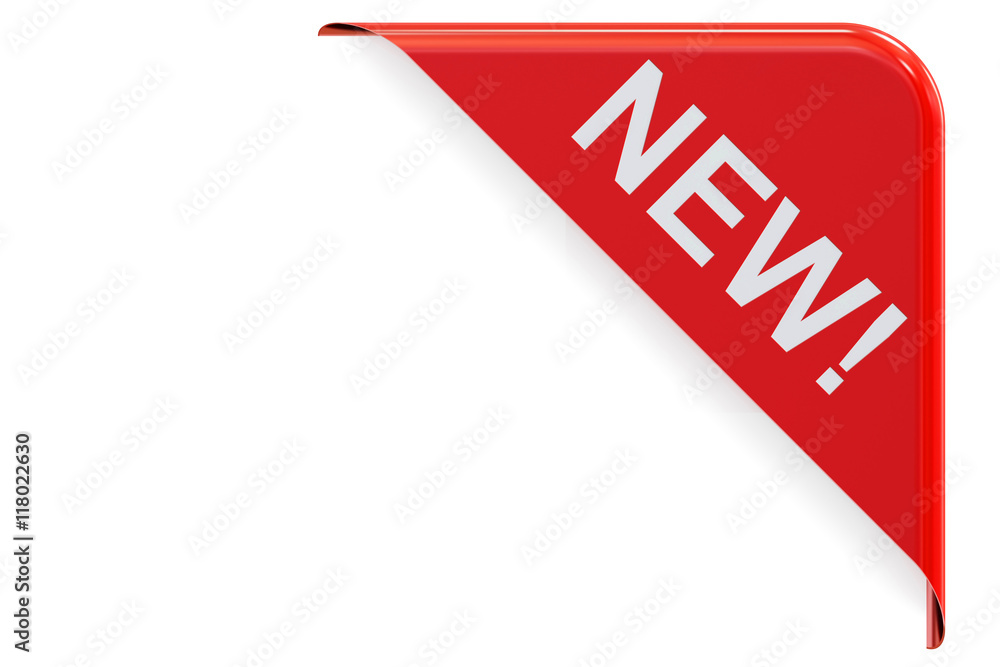 Poster new red corner. 3d rendering
