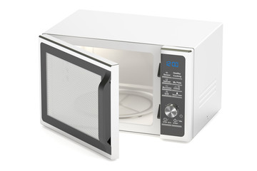 silver microwave oven, 3D rendering