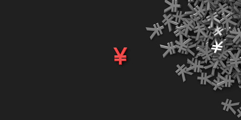 Infinite yen symbols 3d illustration