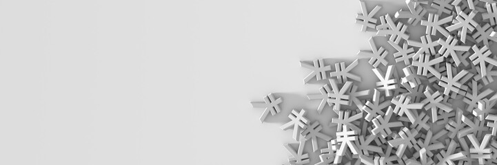 Infinite yen symbols 3d illustration