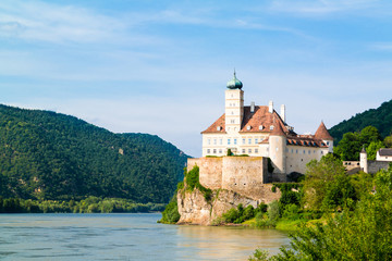 Fototapeta na wymiar Schonbuhel castle and Danube river in Wachau Valley, Lower Austria, Austria