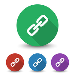 White Links icon in different colors set
