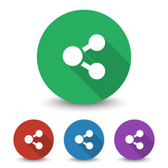 White Share icon in different colors set