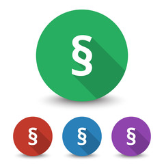 White Paragraph icon in different colors set