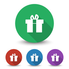 White Gift  icon in different colors set