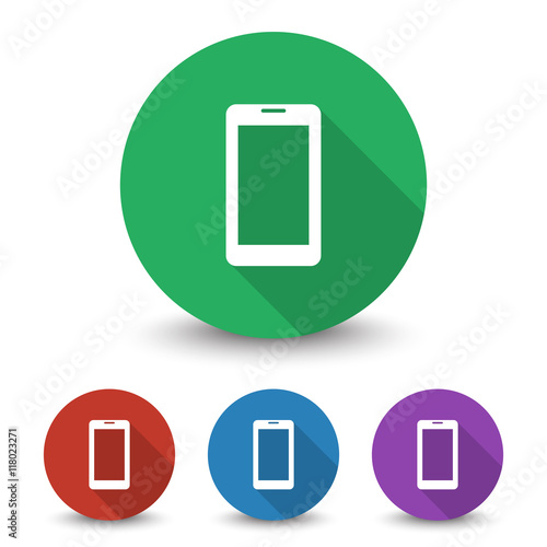 "White Mobile Phone icon in different colors set" Stock image and royalty-free vector files on