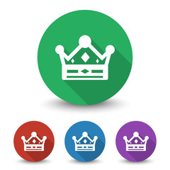 White Crown icon in different colors set