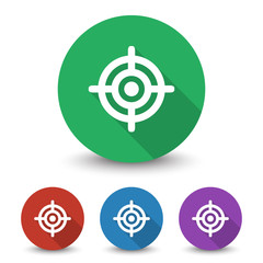 White Target icon in different colors set